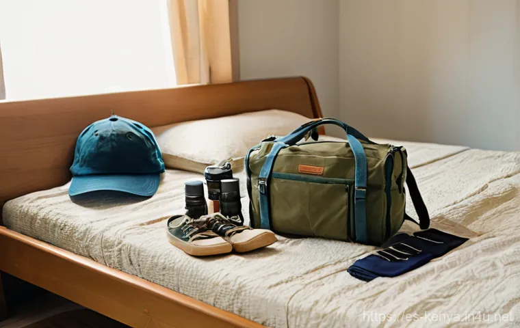 케냐 사파리 투어 - **Prompt 1: Safari Packing Preparations**
    "A young adult female, of Spanish descent, with light ...